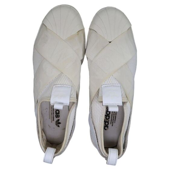 Adidas Shoes Womens 9 Sneakers Casual Superstar Slip On Comfort White Lifestyle - Picture 6 of 13